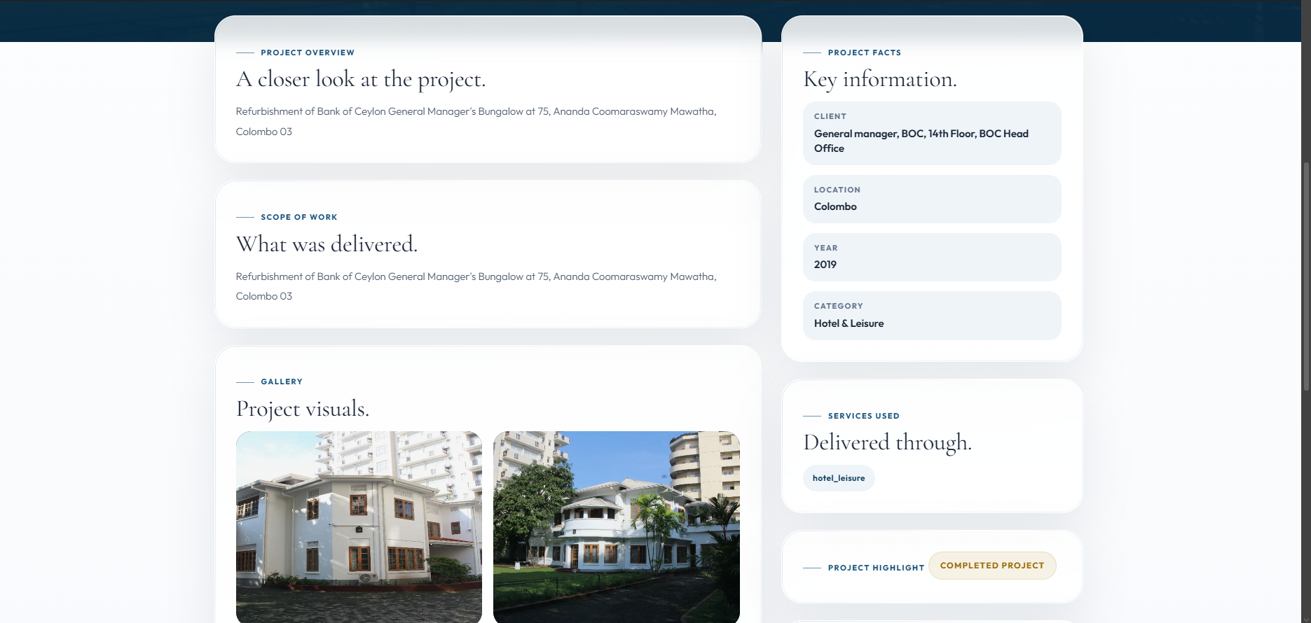 Ransavi Construction website screenshot 3