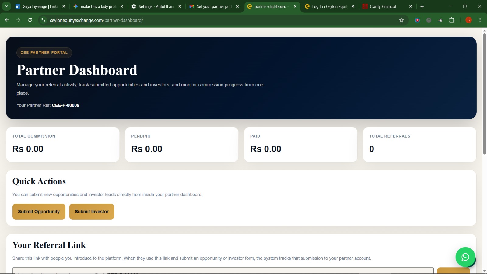 Ceylon Equity Exchange website screenshot 5