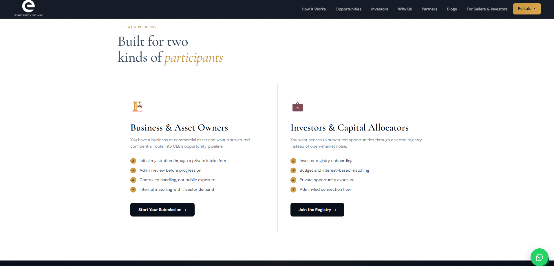 Ceylon Equity Exchange website screenshot 3