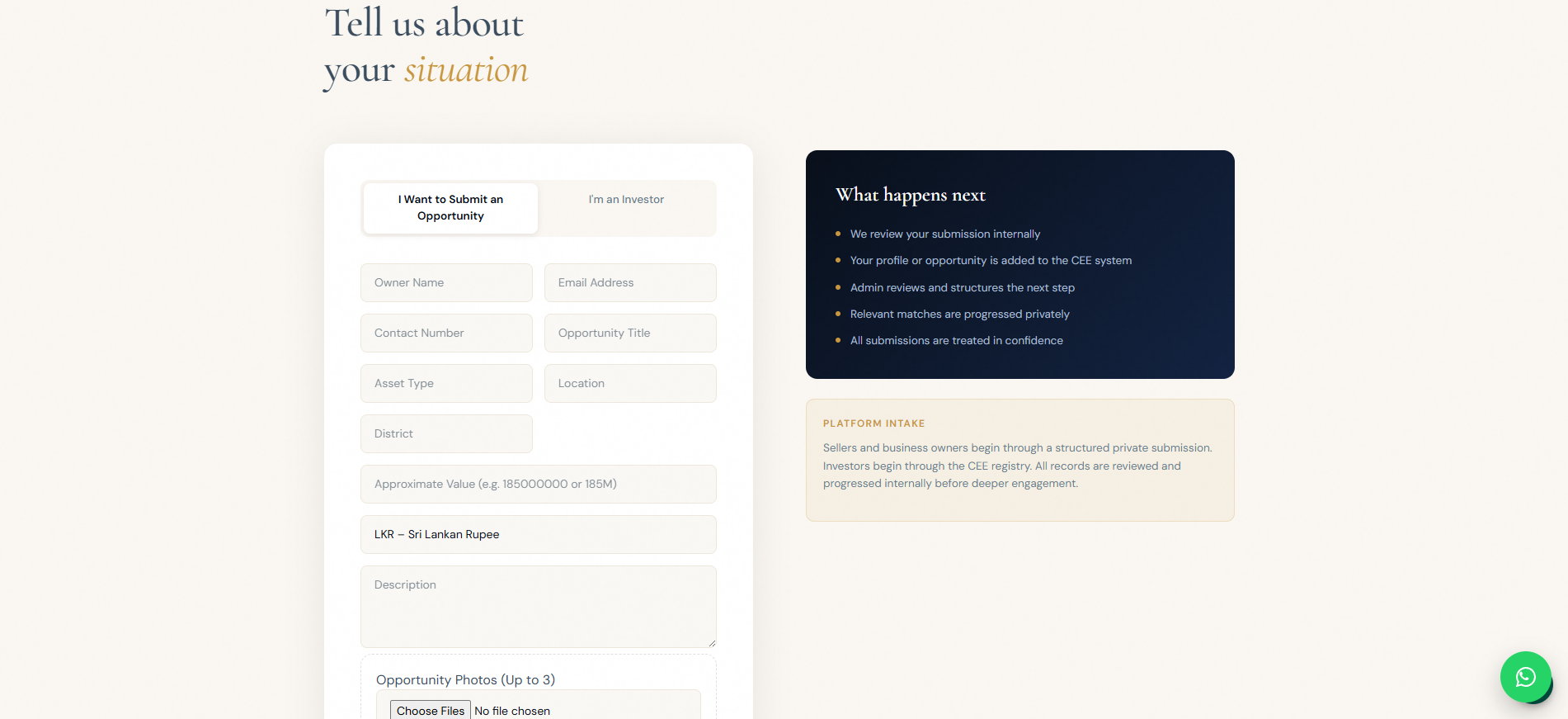 Ceylon Equity Exchange website screenshot 5