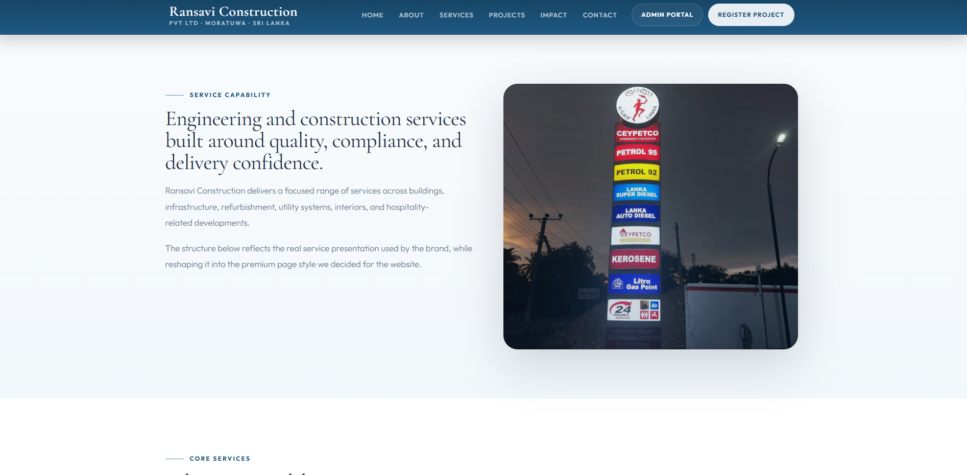 Ransavi Constructions (Pvt) Ltd website screenshot 4