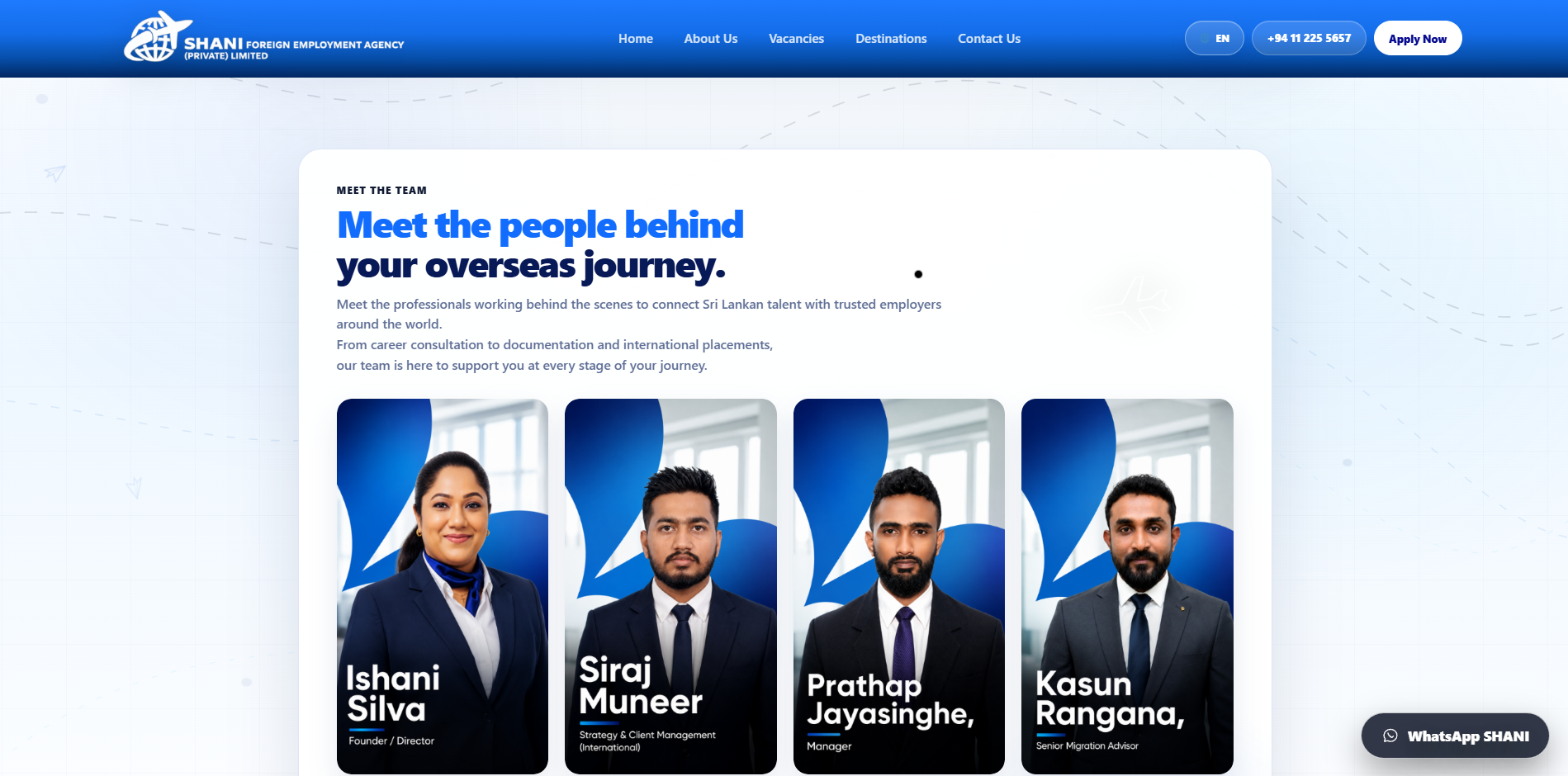 Shani Foreign Employment Agency (Private) Limited website screenshot 3