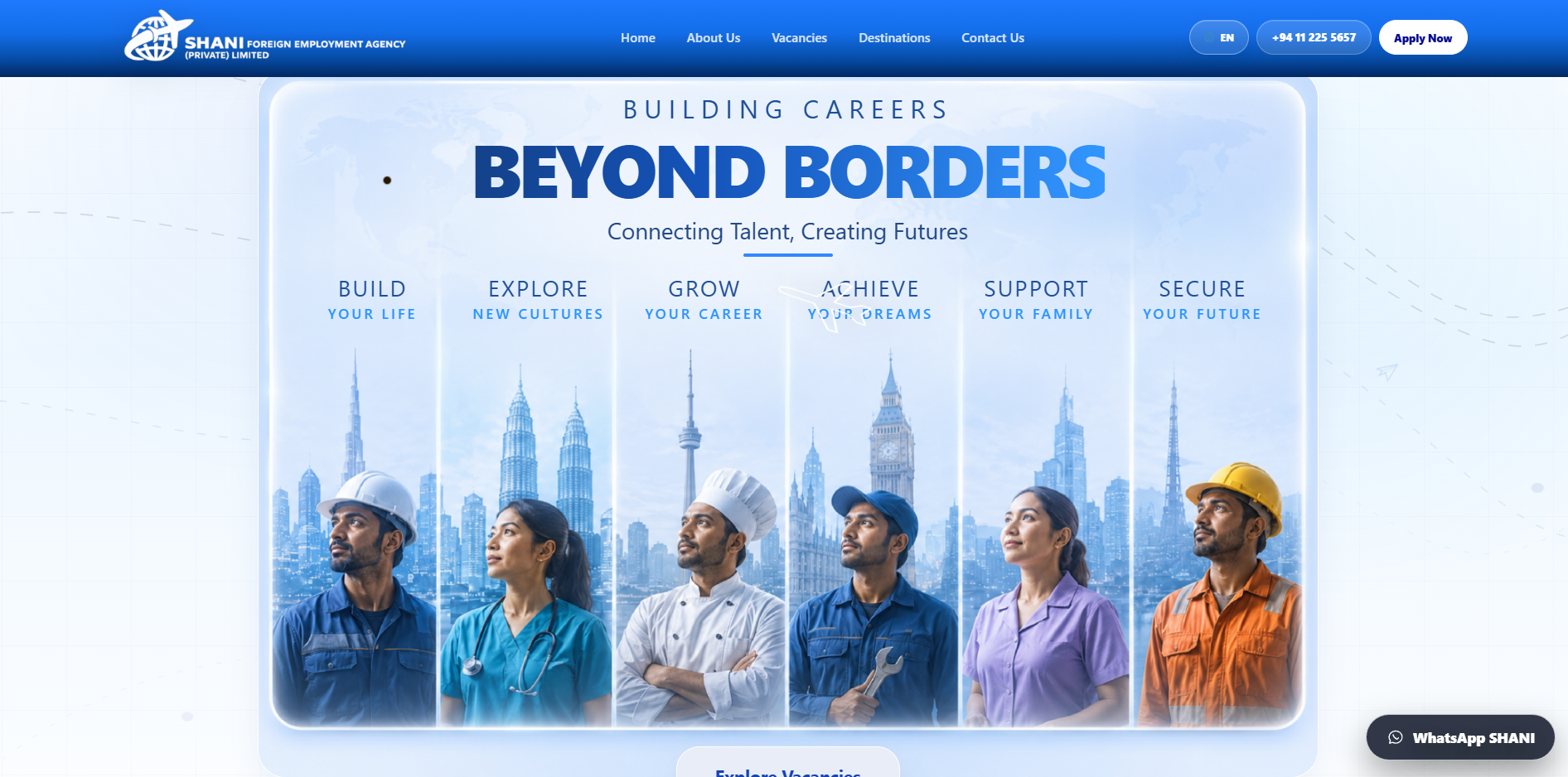 Shani Foreign Employment Agency (Private) Limited website screenshot 5