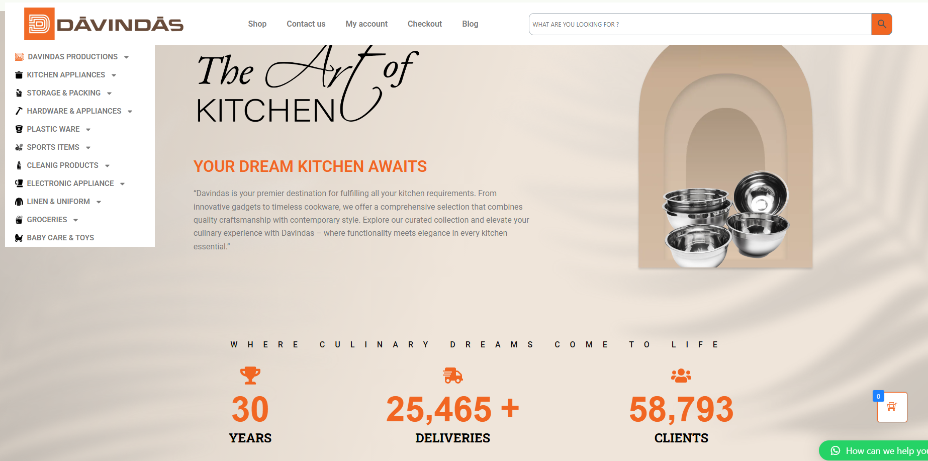 Davindas website screenshot 1