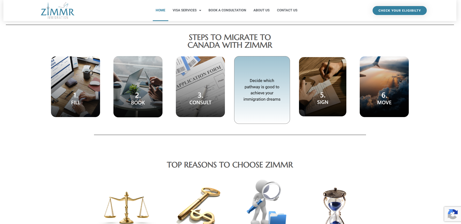 ZIMMR Immigration Canada website screenshot 2