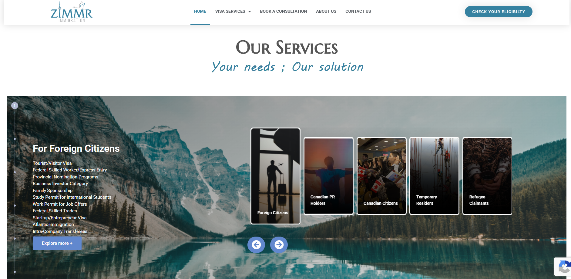 ZIMMR Immigration Canada website screenshot 4