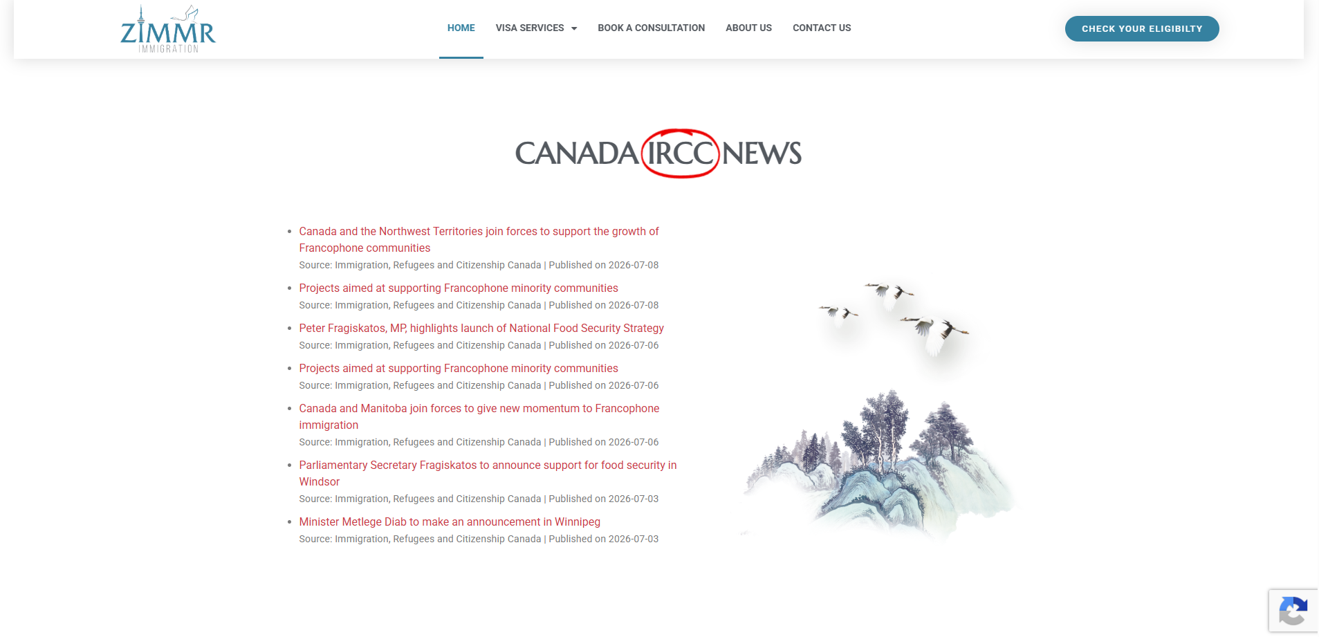 ZIMMR Immigration Canada website screenshot 6